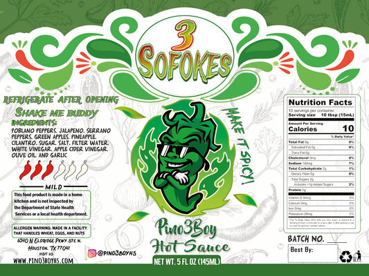 3 Sofokes ( mild ) ¡No pica mucho!